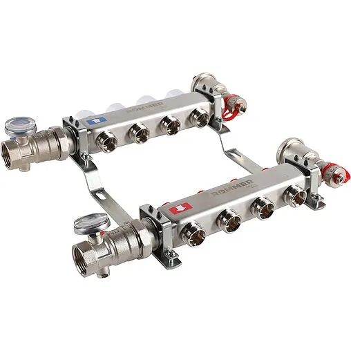 Группа коллекторная без расходомеров 4 отвода 1&quot;в/в x ¾&quot;ек Rommer RMS-3210-000004