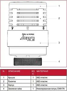 Головка термостатическая M30x1.5 Itap белый 891, 3