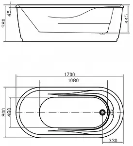 Ванна акриловая отдельностоящая Swedbe Vita 170x80 8840 Ванна акриловая отдельностоящая Swedbe Vita 170x80 8840, 3