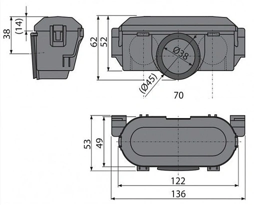 Гидрозатвор комбинированный для пластикового водоотводящего желоба 0.52л/сек AlcaPlast Smart P065-ND