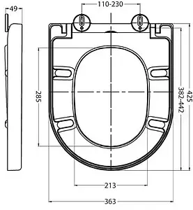 Крышка-сиденье для унитаза Roca Meridian белый 8012A000B Крышка-сиденье для унитаза Roca Meridian белый 8012A000B, 2