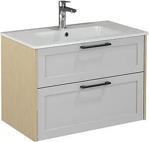 Тумба-умывальник подвесная ISVEA Valero 80 серый/дуб 27VRS074080I+10SL51081SV, 1