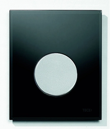 Клавиша смыва для писсуара TECEloop Urinal 9242655 кнопка/хром матовый, панель/стекло черный