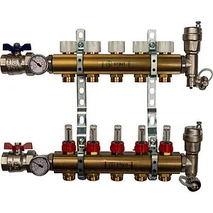 Группа коллекторная с расходомерами 5 отводов 1&quot;в/в x ¾&quot;ек Stout SMB 0473 000005, 1
