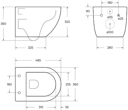 Комплект 5 в 1 BelBagno Uno Tornado BB5177CH-TOR/SC/BB026/BB081CR с кнопкой хром глянцевый