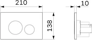 Клавиша смыва для унитаза Am.Pm Pro L I049038 черный матовый, 2