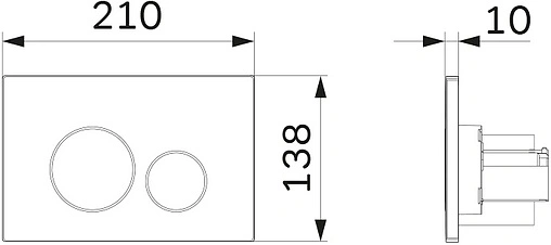 Клавиша смыва для унитаза Am.Pm Pro L I049038 черный матовый