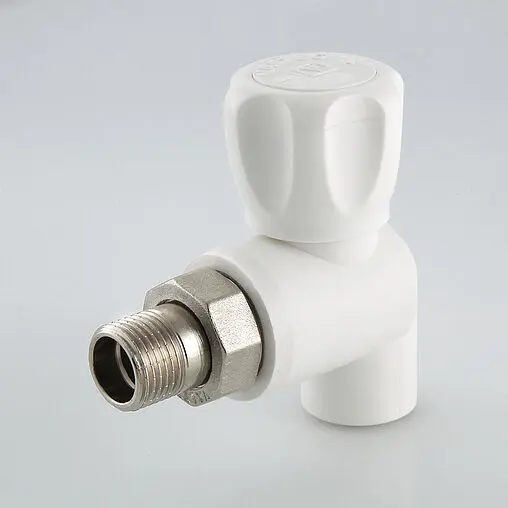 Кран шаровый с американкой угловой и переходом на пп трубу 20мм x ½&quot;н Valtec VTp.718.0.02004