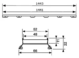 Решетка для лотка под плитку 1443мм TECEdrainline Plate II 601572 Решетка для лотка под плитку 1443мм TECEdrainline Plate II 601572, 4