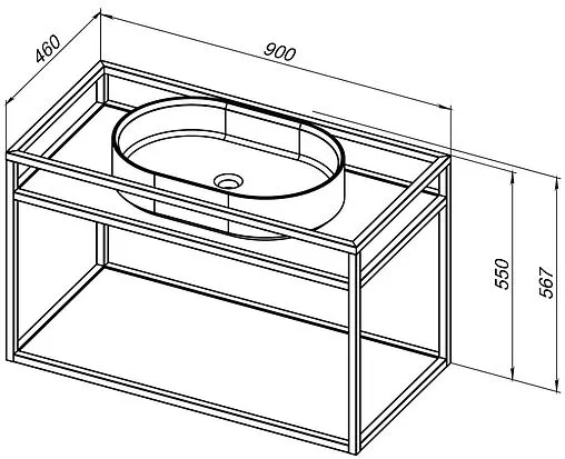 Консоль подвесная Allen Brau Liberty 90 чёрный браш 1.33003.BB+