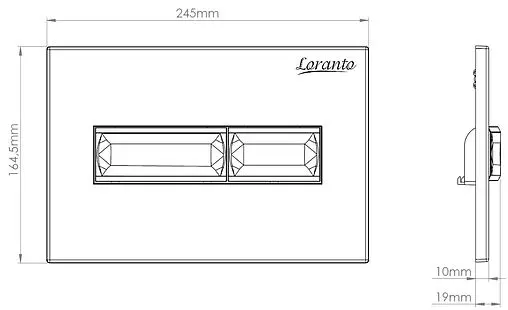 Клавиша смыва для унитаза Loranto Line 7322 хром глянцевый Клавиша смыва для унитаза Loranto Line 7322 хром глянцевый