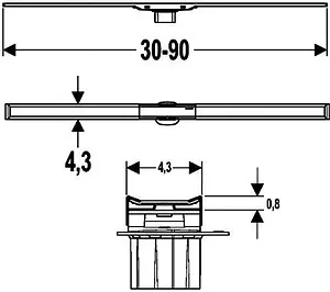 Душевой лоток Set 300-900мм h=65мм 0.4л/сек Geberit CleanLine20 152.450.KS.1 Душевой лоток Set 300-900мм h=65мм 0.4л/сек Geberit CleanLine20 152.450.KS.1, 4