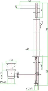 Смеситель для раковины Fiore XS Sky хром 85CR7718, 2