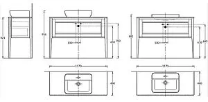 Тумба-умывальник напольная Kerama Marazzi Plaza Classic Neo 120 1+1 белый PL.CN.120.1+1\\WHT.M+ Тумба-умывальник напольная Kerama Marazzi Plaza Classic Neo 120 1+1 белый PL.CN.120.1+1\\WHT.M+, 2
