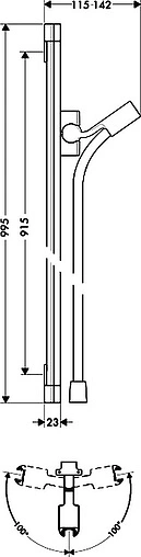 Душевая штанга Hansgrohe PuraVida 90 хром 27844000