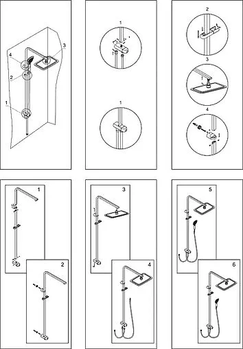 Душевая система без смесителя Wasserkraft хром A042