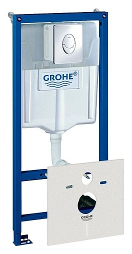 Инсталляция для подвесного унитаза Set 4 в 1 Grohe Rapid SL 38750001 с кнопкой хром глянцевый