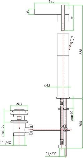 Смеситель для раковины Fiore XS Sky хром 85CR7718