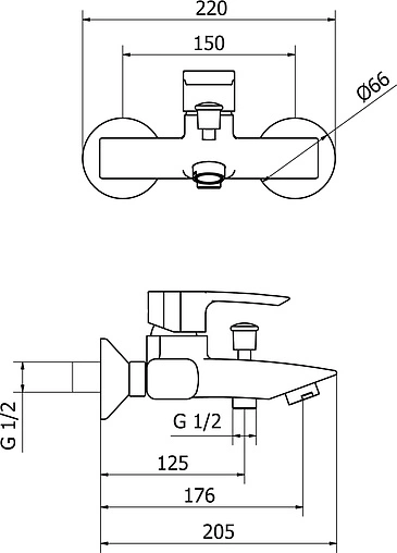 Смеситель для ванны Cezares Lillia хром LILLIA-VM-01-Cr