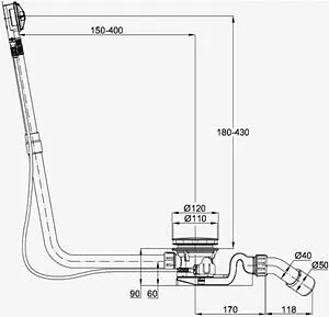 Слив-перелив для ванны Bette Rotaplex R5 белый B608-000 Слив-перелив для ванны Bette Rotaplex R5 белый B608-000, 2