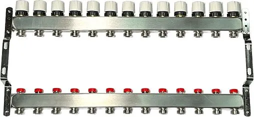 Группа коллекторная без расходомеров 13 отводов 1&quot;в/в x ¾&quot;ек Uni-fitt TECHNO 451W4313