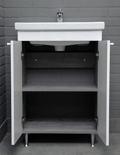 Тумба под умывальник напольный Домино Промо 60 белый/бетон DP2618T