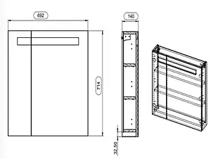 Шкаф-зеркало Cersanit Melar 70 белый B-LS-MEL70-Os, 2