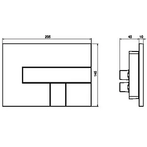 Клавиша смыва для унитаза Sanit LOS 16.733.00..0003 хром матовый, 2