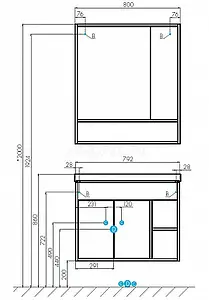 Шкаф-зеркало Aquaton Флай 80 белый/дуб крафт 1A237702FAX10, 2