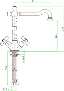 Смеситель для кухни Fiore Margot золото 26GO0641 Смеситель для кухни Fiore Margot золото 26GO0641, 2