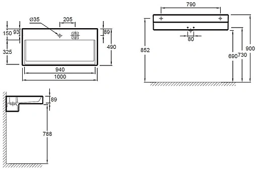 Раковина Jacob Delafon Terrace 100 белый EXC9112-00