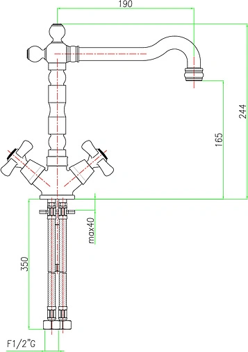 Смеситель для кухни Fiore Margot золото 26GO0641