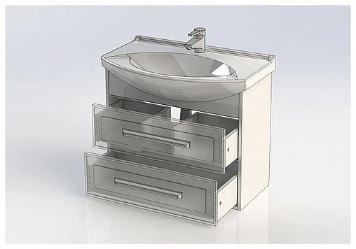 Тумба под умывальник Aquanet Остин 75 белый/дуб сонома 00200909