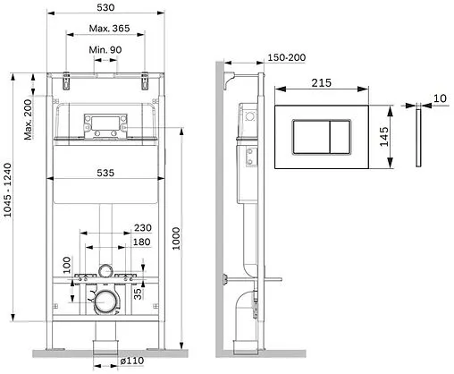 Инсталляция для подвесного унитаза Set 4 в 1 Am.Pm MasterFit I012710.0251 с кнопкой хром глянцевый Инсталляция для подвесного унитаза Set 4 в 1 Am.Pm MasterFit I012710.0251 с кнопкой хром глянцевый