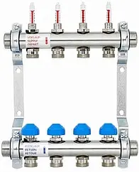 Группа коллекторная с расходомерами 4 отвода 1&quot;н/н x ¾&quot;ек Watts HKV2013AF 10070002