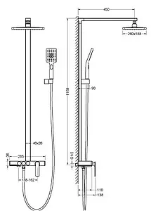 Душевая система со смесителем для душа Timo Torne хром SX-4310/00 Душевая система со смесителем для душа Timo Torne хром SX-4310/00, 2