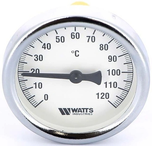 Термометр биметаллический Watts F+R801 63мм 120°С гильза 75мм ½&quot; 10005809