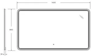 Зеркало с подсветкой Cezares Duet 140x80 CZR-SPC-DUET-1400-800-LED-TCH, 2