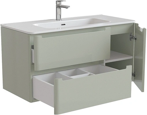 Тумба под умывальник подвесная IDDIS Edifice 100 фисташково-серый EDI10G1i95