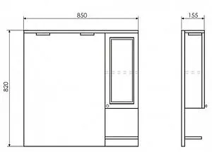 Шкаф-зеркало Comforty Севилья 85 cлоновая кость 00003132625CF, 2