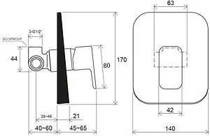 Смеситель для душа скрытого монтажа Ravak 10° Free чёрный матовый X070157, 2