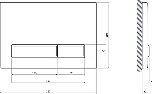 Инсталляция для подвесного унитаза Set 3 в 1 Cersanit Vector 40 64184 с кнопкой белый глянцевый