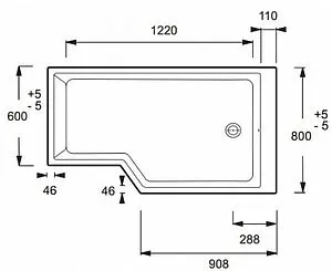 Ванна акриловая Jacob Delafon Bain-Douche NEO 150x80 R E6D119R-00 Ванна акриловая Jacob Delafon Bain-Douche NEO 150x80 R E6D119R-00, 2