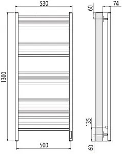 Полотенцесушитель электрический лесенка Terminus Ватикан П15 500х1300 электро sensor quick touch полированная сталь 4670078526212, 2