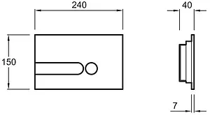 Клавиша смыва для унитаза Jacob Delafon E4326-38R хром велюр Клавиша смыва для унитаза Jacob Delafon E4326-38R хром велюр, 2