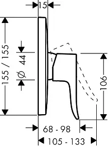 Смеситель для душа скрытого монтажа Hansgrohe Metris хром 31456000, 2