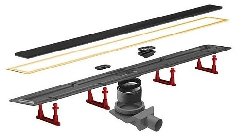 Лоток душевой Set 950мм h=52мм 0.8л/сек Pestan Confluo Premium Gold Black Glass Line 950 13100125