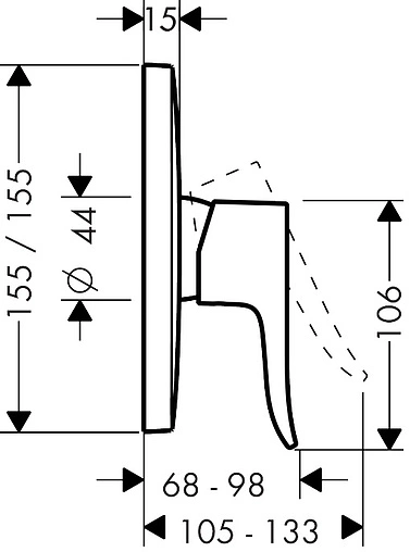 Смеситель для душа скрытого монтажа Hansgrohe Metris хром 31456000