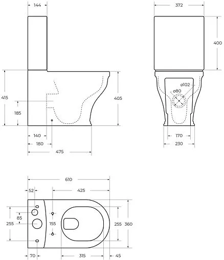 Чаша унитаза Cezares Giubileo белый CZR-165-CPR