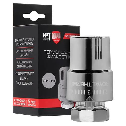 Головка термостатическая M30х1,5 Royal Thermo Design хром RTO 08.02 Головка термостатическая M30х1,5 Royal Thermo Design хром RTO 08.02